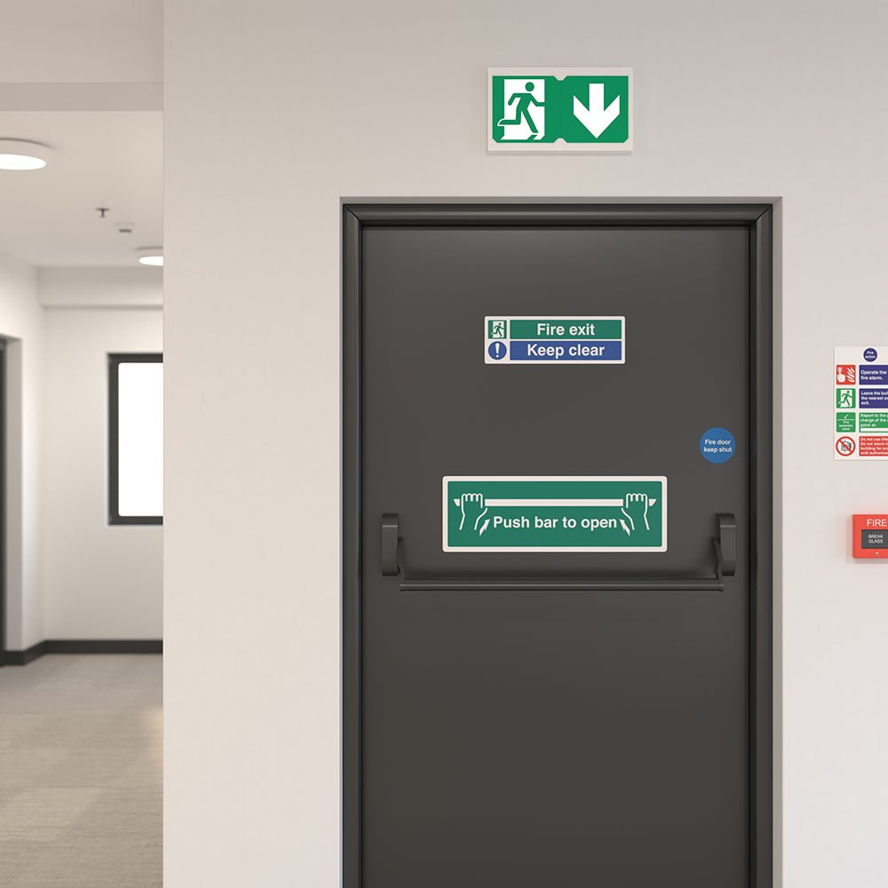 Surface Wall Exit Box Running Man Sign Light | LED 3W 100lm | 4000K Neutral White | IP20 | 3hr Emergency | White - LightHub Direct