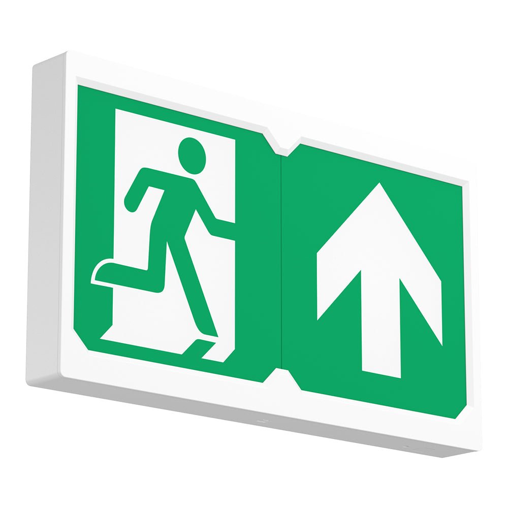 Surface Wall Exit Box Running Man Sign Light | LED 3W 100lm | 4000K Neutral White | IP20 | 3hr Emergency | White - LightHub Direct