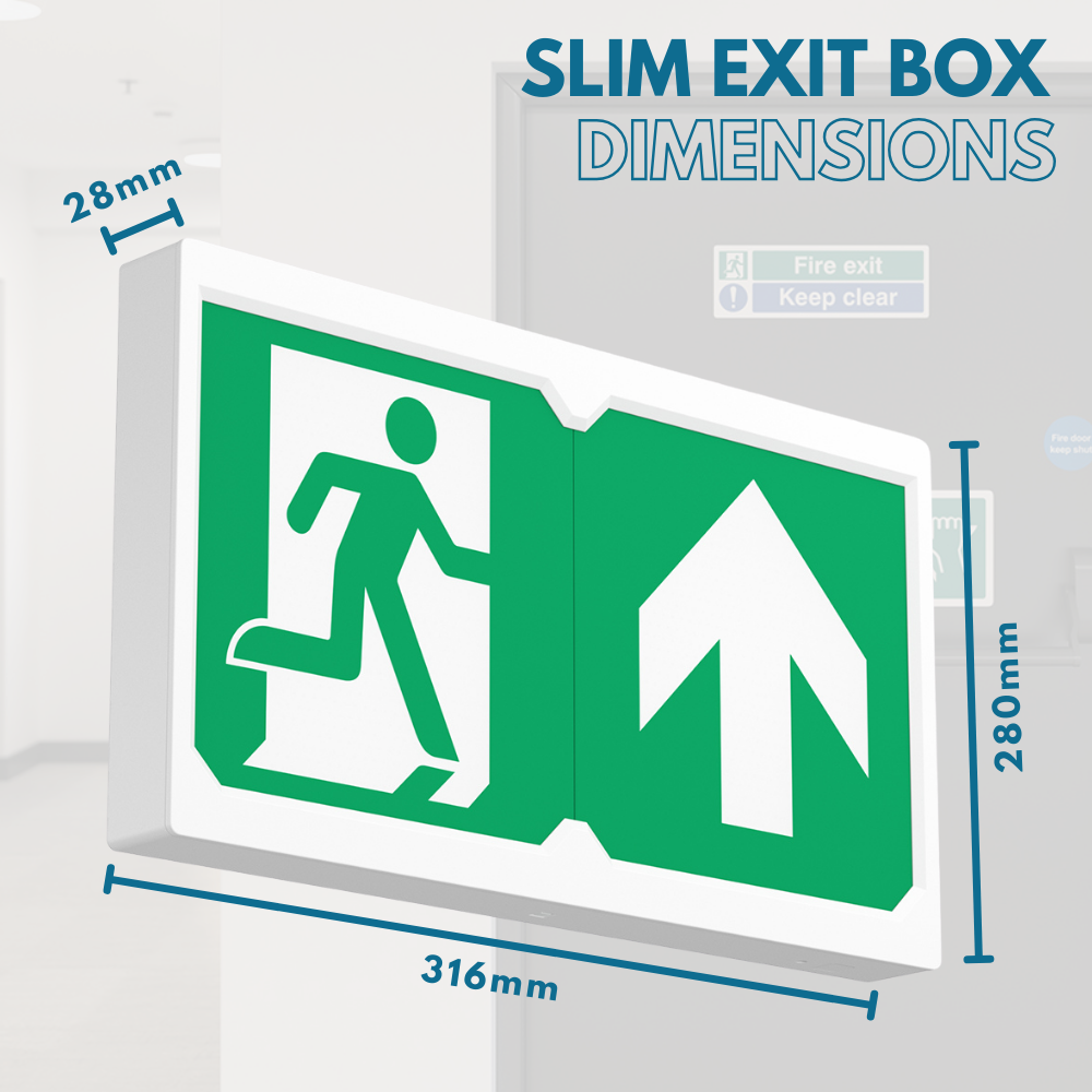 Surface Wall Exit Box Running Man Sign Light | LED 3W 100lm | 4000K Neutral White | IP20 | 3hr Emergency | White
