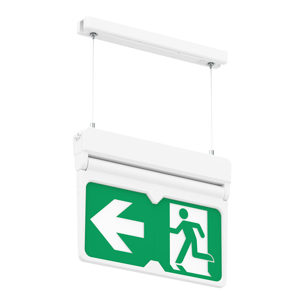 MULTI | Hanging Ceiling Surface Exit Running Man Sign Light | LED 3W 200lm | 4000K Neutral White | IP20 | 3hr Emergency | White