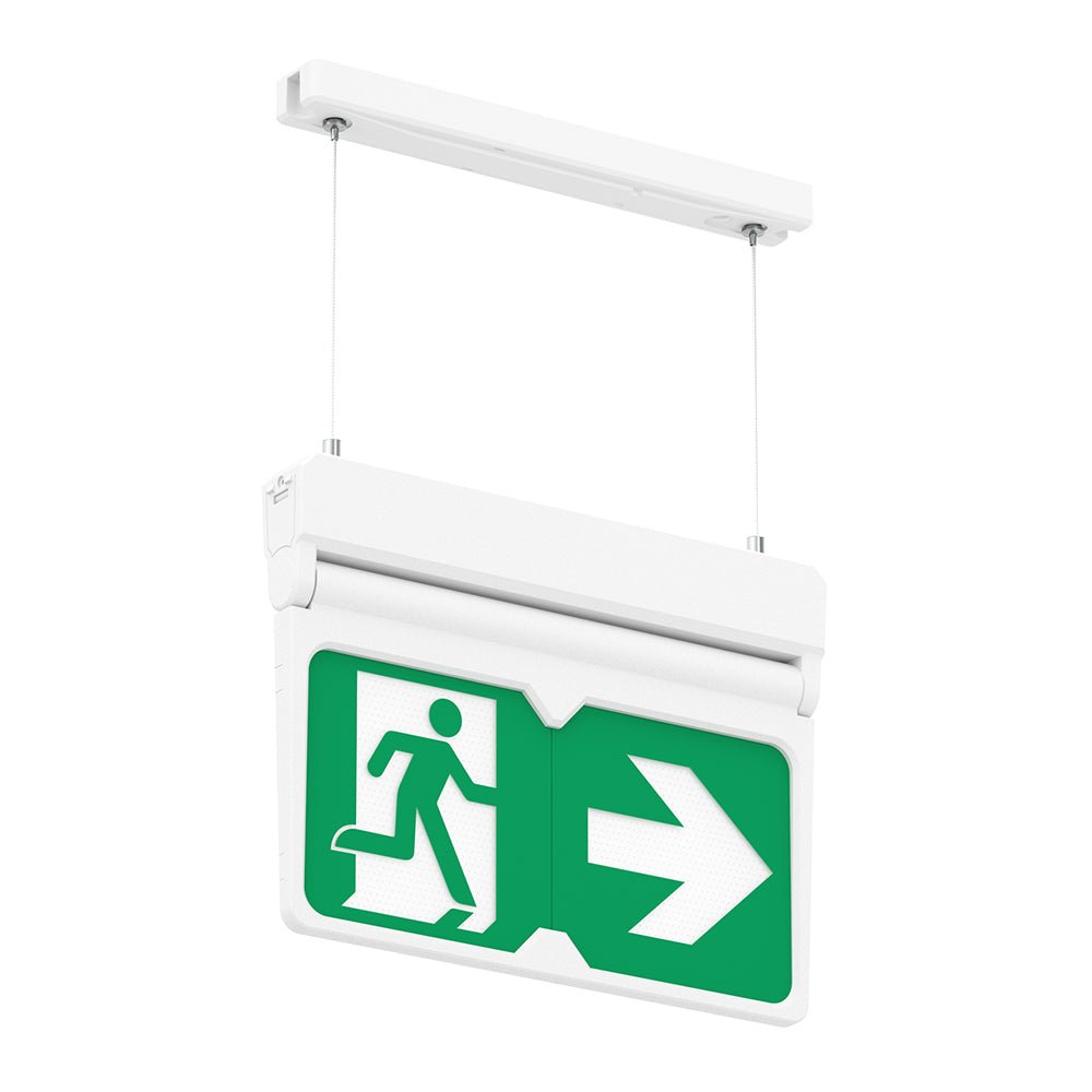 MULTI | Hanging Ceiling Surface Exit Running Man Sign Light | LED 3W 200lm | 4000K Neutral White | IP20 | 3hr Emergency | White - LightHub Direct
