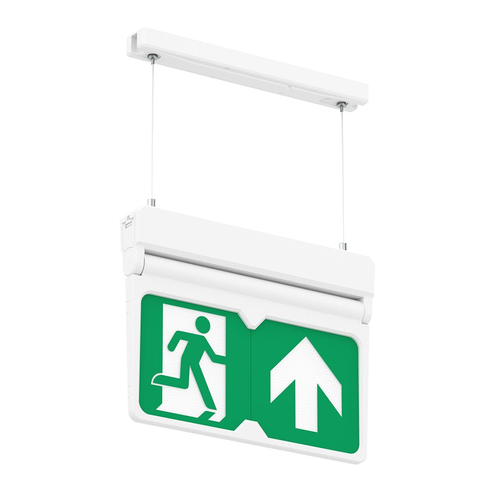 MULTI | Hanging Ceiling Surface Exit Running Man Sign Light | LED 3W 200lm | 4000K Neutral White | IP20 | 3hr Emergency | White - LightHub Direct