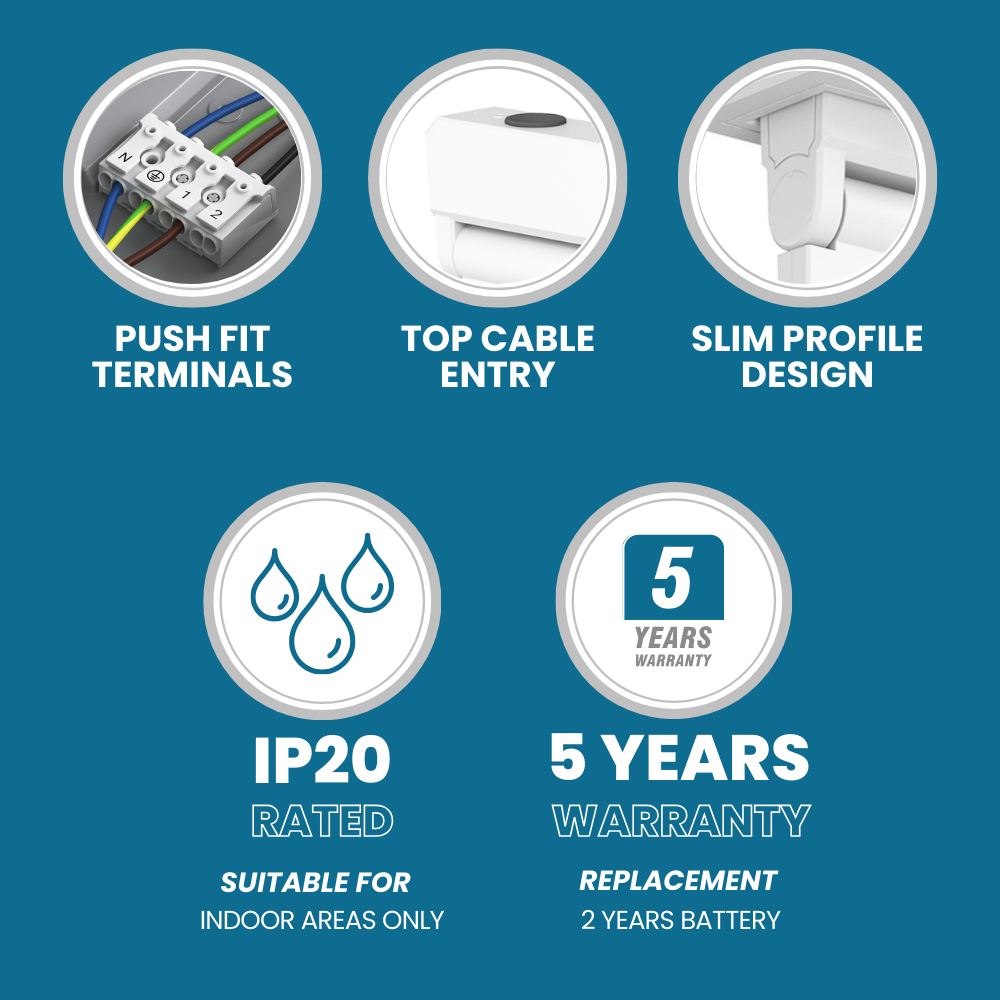 MULTI | Hanging Ceiling Surface Exit Running Man Sign Light | LED 3W 200lm | 4000K Neutral White | IP20 | 3hr Emergency | White