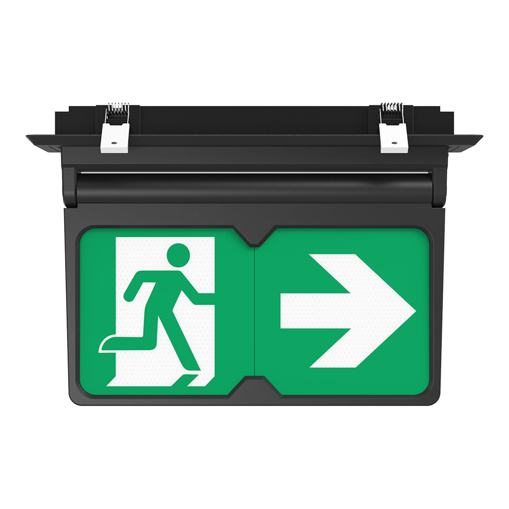 MULTI | Surface Ceiling Recessed Exit Running Man Sign Light | LED 3W 200lm | 4000K Neutral White | IP20 | 3hr Emergency | Black