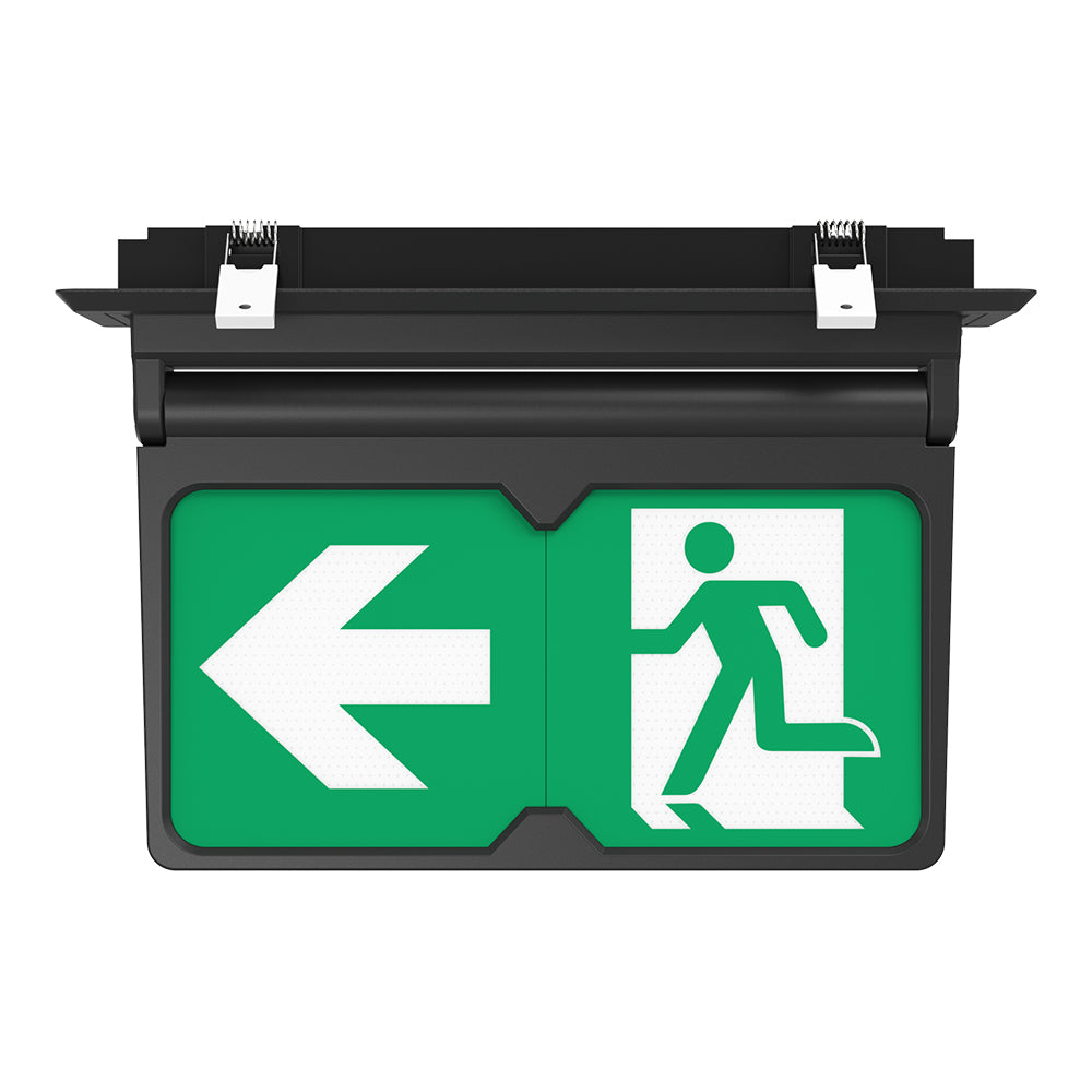 MULTI | Surface Ceiling Recessed Exit Running Man Sign Light | LED 3W 200lm | 4000K Neutral White | IP20 | 3hr Emergency | Black