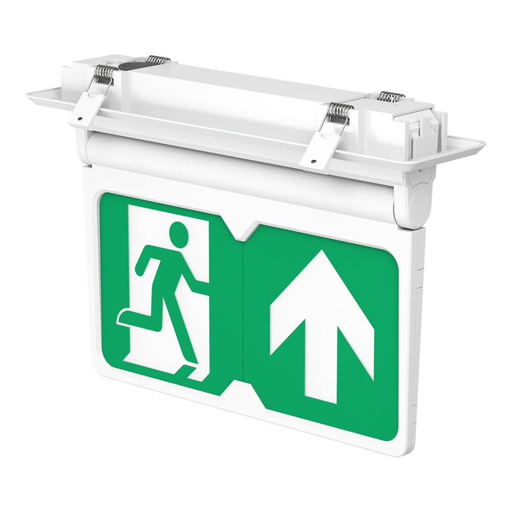 MULTI | Surface Ceiling Recessed Exit Running Man Sign Light | LED 3W 200lm | 4000K Neutral White | IP20 | 3hr Emergency | White - LightHub Direct