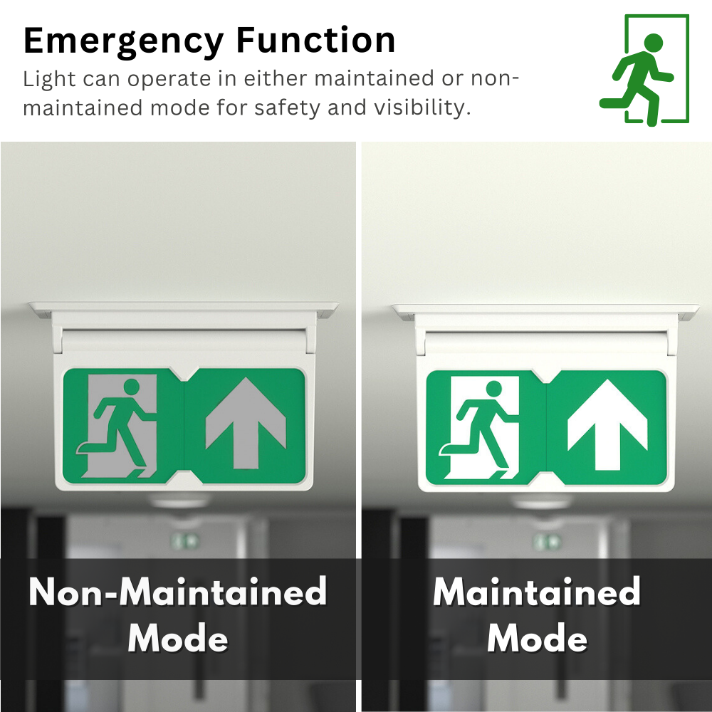 MULTI | Surface Ceiling Recessed Exit Running Man Sign Light | LED 3W 200lm | 4000K Neutral White | IP20 | 3hr Emergency | White