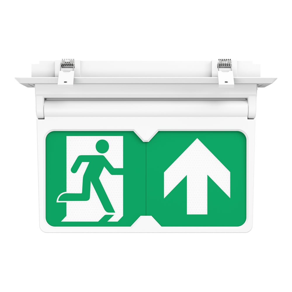 MULTI | Surface Ceiling Recessed Exit Running Man Sign Light | LED 3W 200lm | 4000K Neutral White | IP20 | 3hr Emergency | White - LightHub Direct