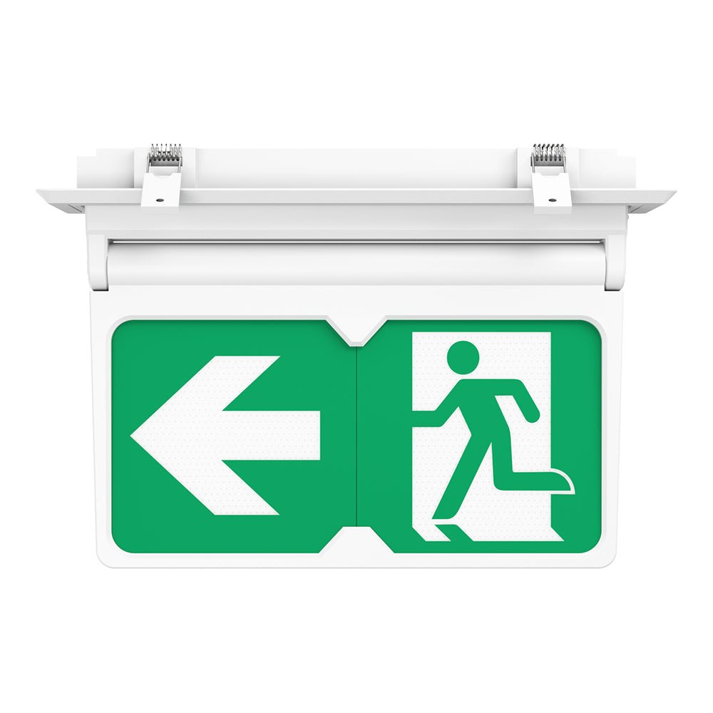 MULTI | Surface Ceiling Recessed Exit Running Man Sign Light | LED 3W 200lm | 4000K Neutral White | IP20 | 3hr Emergency | White - LightHub Direct