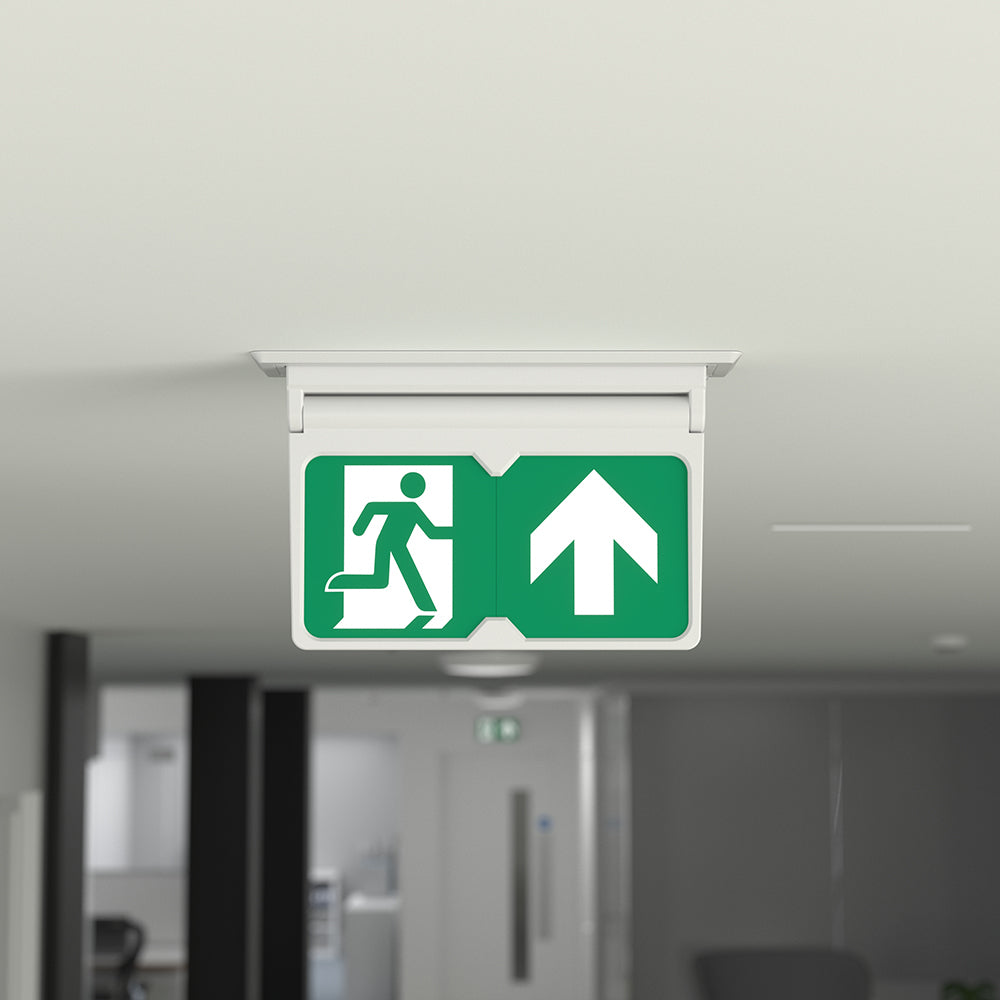 MULTI | Surface Ceiling Recessed Exit Running Man Sign Light | LED 3W 200lm | 4000K Neutral White | IP20 | 3hr Emergency | White