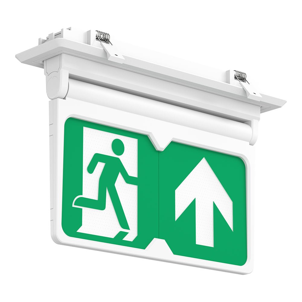 MULTI | Surface Ceiling Recessed Exit Running Man Sign Light | LED 3W 200lm | 4000K Neutral White | IP20 | 3hr Emergency | White - LightHub Direct