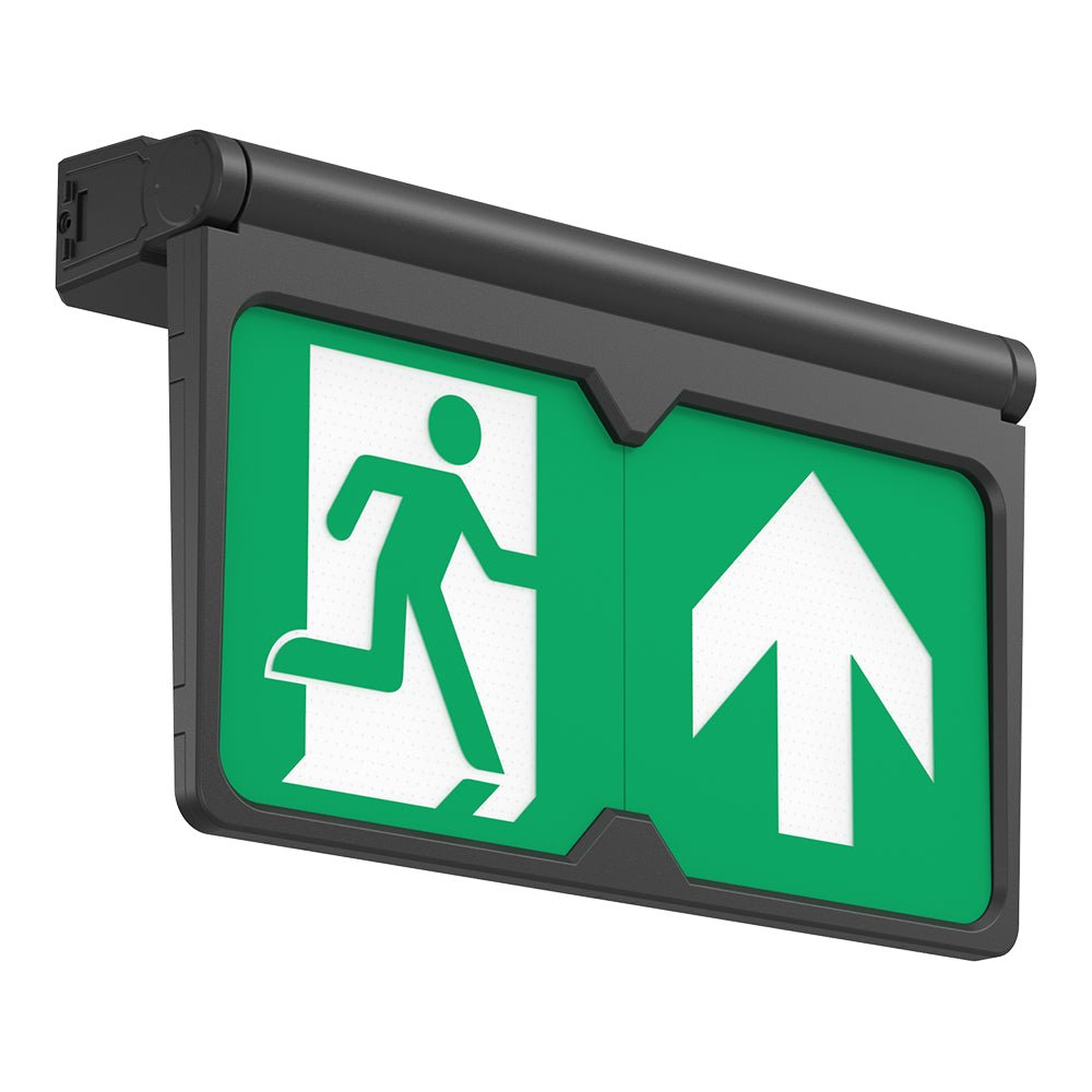 MULTI | Surface Wall / Ceiling Exit Running Man Sign Light | LED 3W 200lm | 4000K Neutral White | IP20 | 3hr Emergency | Black - LightHub Direct