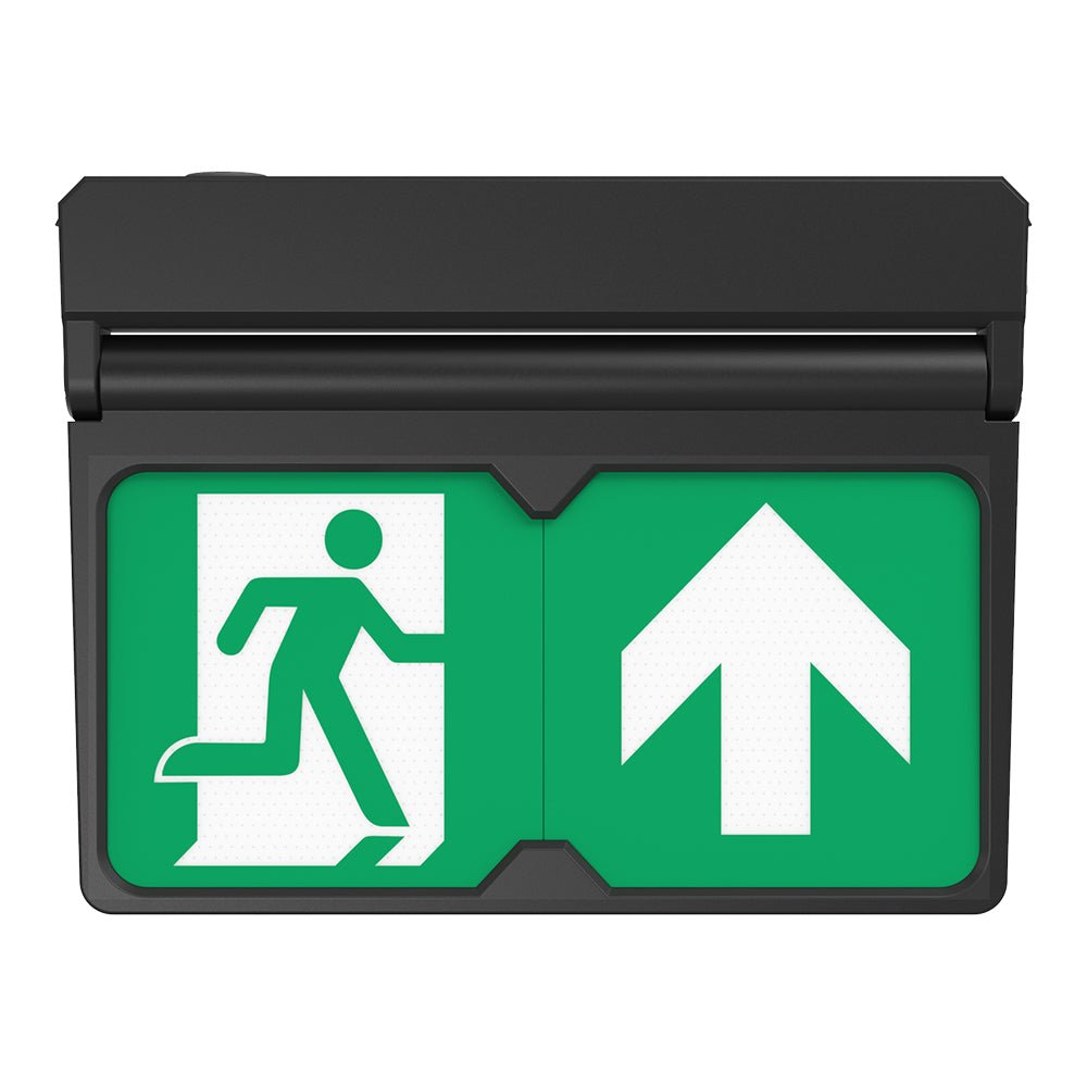MULTI | Surface Wall / Ceiling Exit Running Man Sign Light | LED 3W 200lm | 4000K Neutral White | IP20 | 3hr Emergency | Black - LightHub Direct