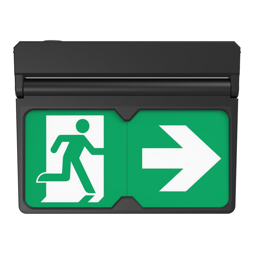 MULTI | Surface Wall / Ceiling Exit Running Man Sign Light | LED 3W 200lm | 4000K Neutral White | IP20 | 3hr Emergency | Black - LightHub Direct