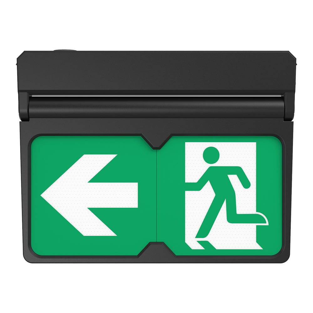 MULTI | Surface Wall / Ceiling Exit Running Man Sign Light | LED 3W 200lm | 4000K Neutral White | IP20 | 3hr Emergency | Black - LightHub Direct