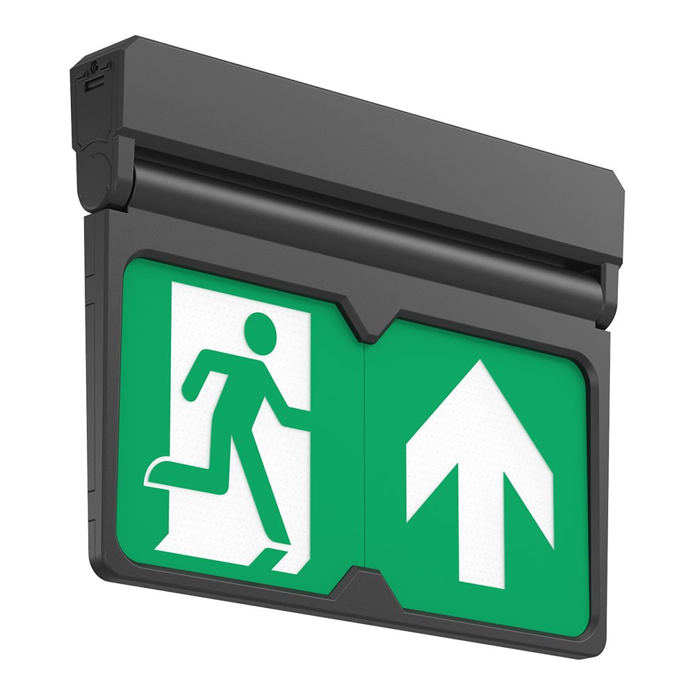 MULTI | Surface Wall / Ceiling Exit Running Man Sign Light | LED 3W 200lm | 4000K Neutral White | IP20 | 3hr Emergency | Black - LightHub Direct