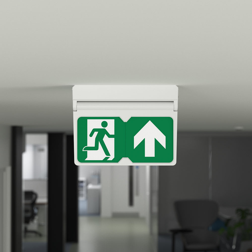 MULTI | Surface Wall / Ceiling Exit Running Man Sign Light | LED 3W 200lm | 4000K Neutral White | IP20 | 3hr Emergency | White