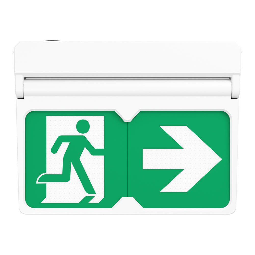 MULTI | Surface Wall / Ceiling Exit Running Man Sign Light | LED 3W 200lm | 4000K Neutral White | IP20 | 3hr Emergency | White - LightHub Direct