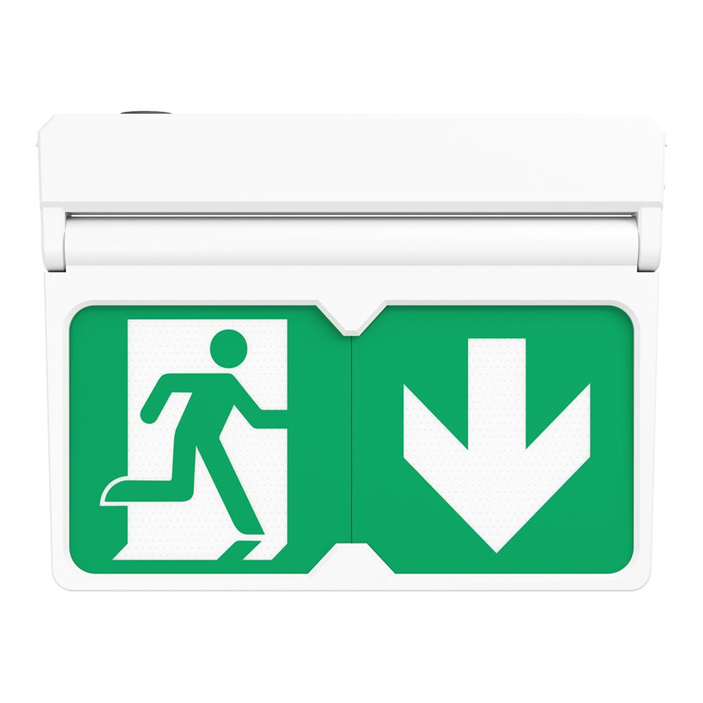 MULTI | Surface Wall / Ceiling Exit Running Man Sign Light | LED 3W 200lm | 4000K Neutral White | IP20 | 3hr Emergency | White - LightHub Direct