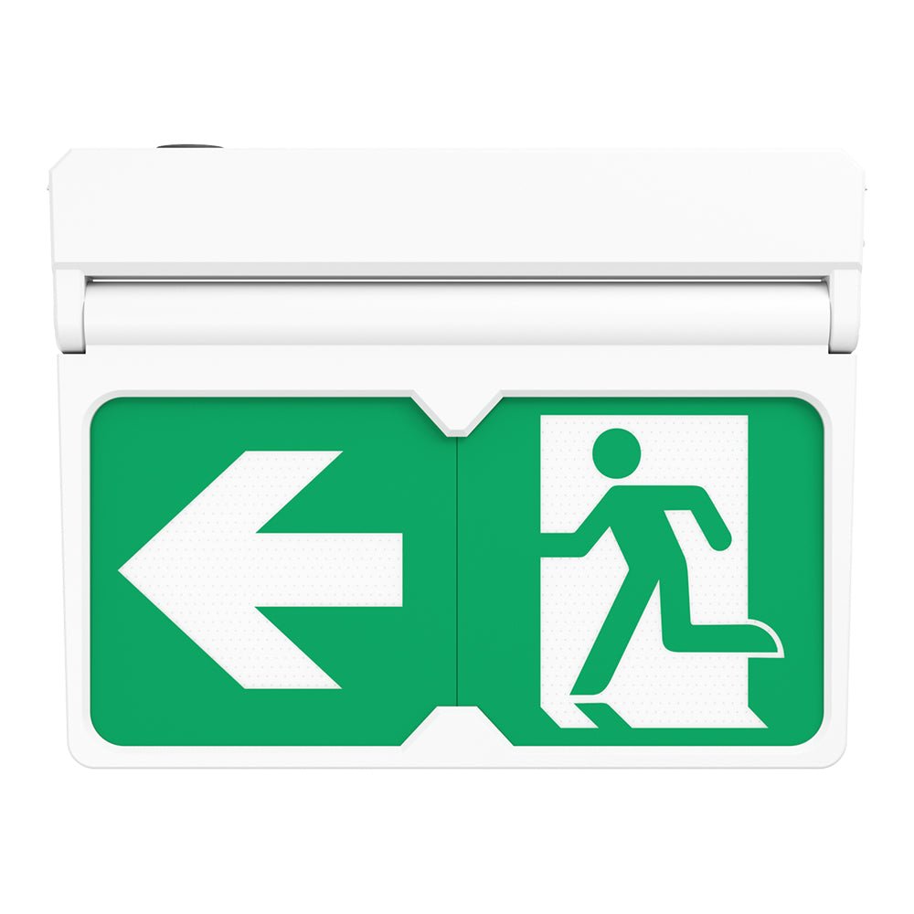 MULTI | Surface Wall / Ceiling Exit Running Man Sign Light | LED 3W 200lm | 4000K Neutral White | IP20 | 3hr Emergency | White - LightHub Direct