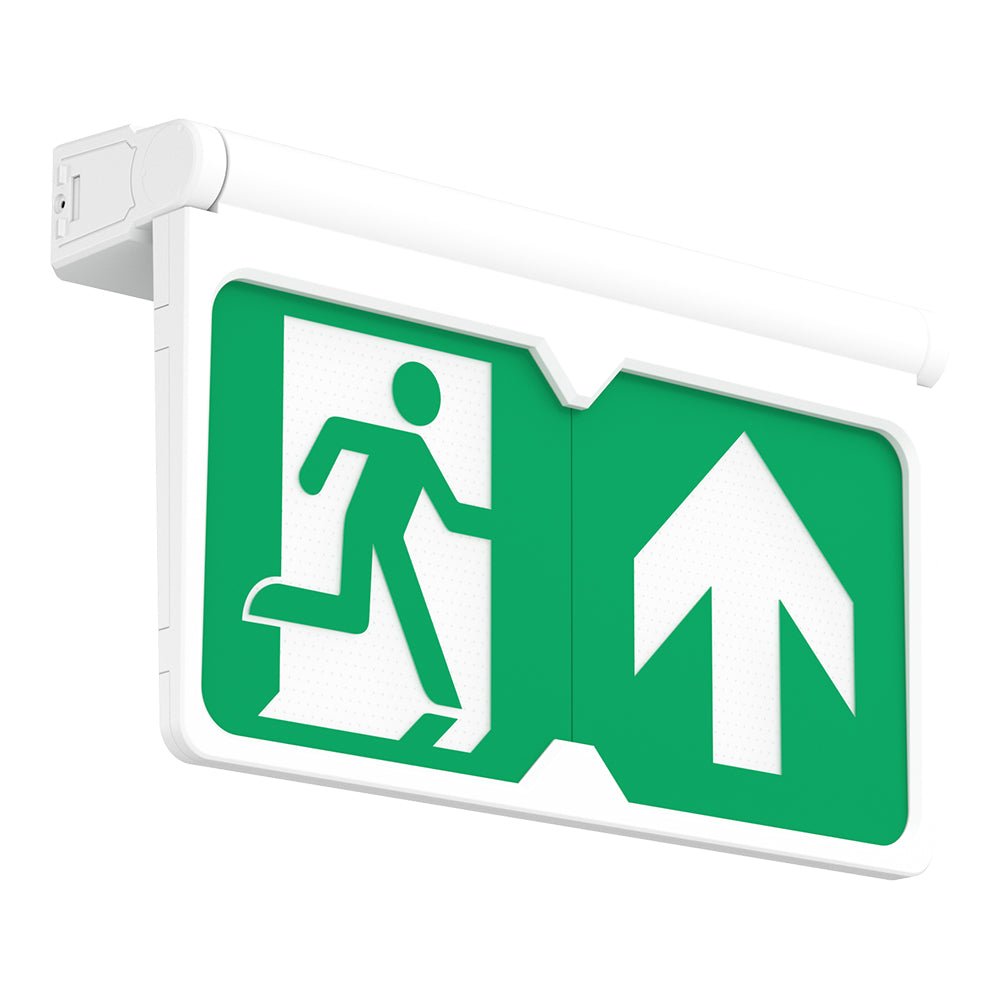 MULTI | Surface Wall / Ceiling Exit Running Man Sign Light | LED 3W 200lm | 4000K Neutral White | IP20 | 3hr Emergency | White - LightHub Direct