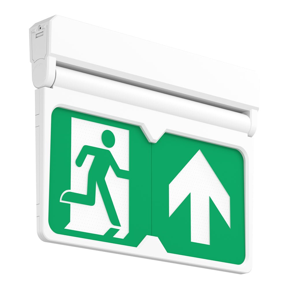 MULTI | Surface Wall / Ceiling Exit Running Man Sign Light | LED 3W 200lm | 4000K Neutral White | IP20 | 3hr Emergency | White - LightHub Direct