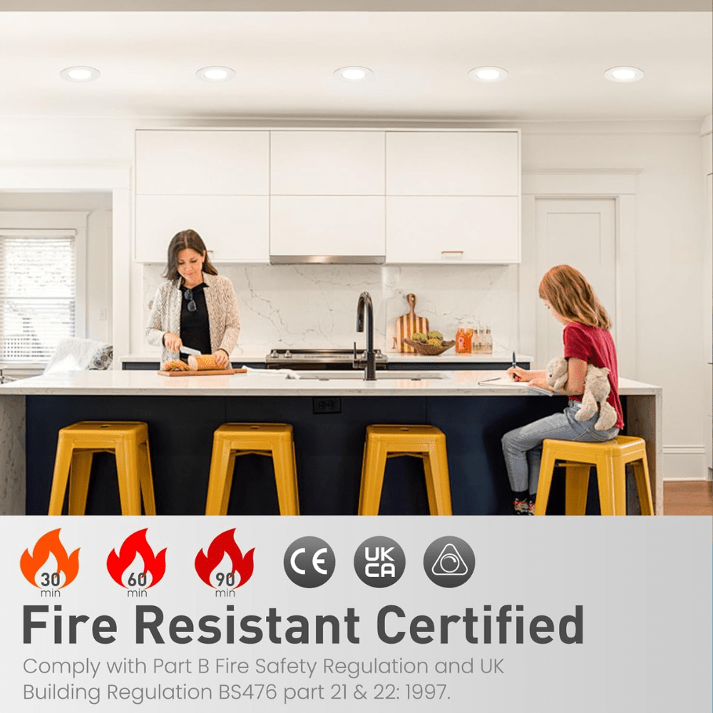 LIMA | Plaster - in Trimless Round | Fire Rated | Baffle Anti Glare Downlight | GU10 | White - LightHub Direct