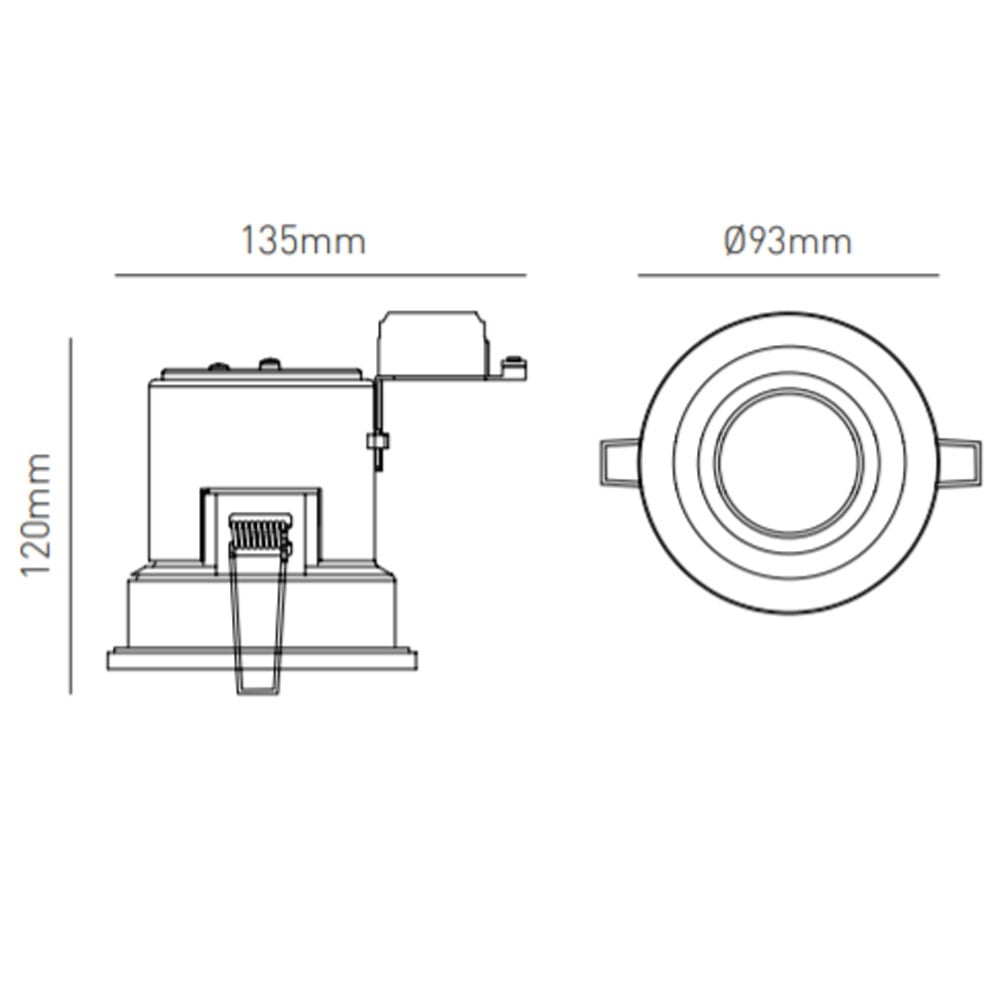 Adjustable Tilt Recessed Fire Rated Die-Cast Aluminium Downlight Fitting | GU10 | IP20 | Brass