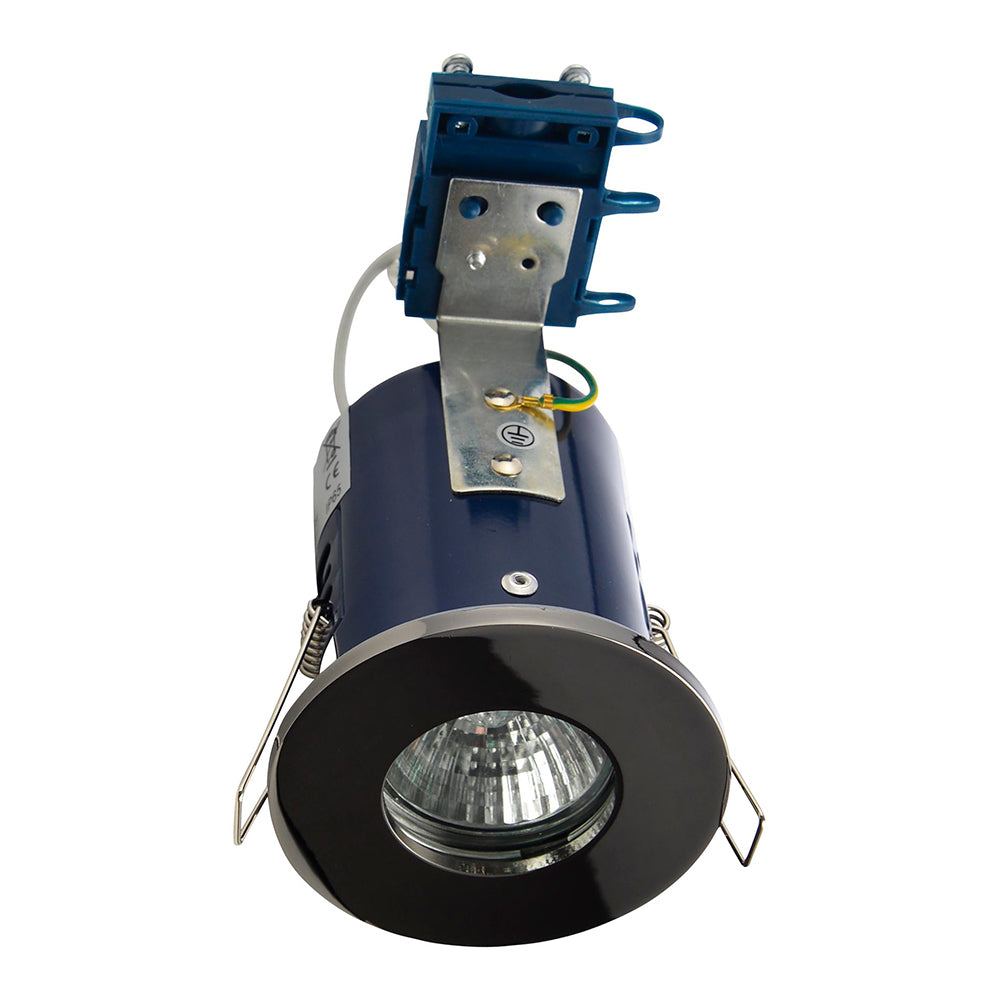 Shower Bathroom Fixed Recessed Fire Rated Die-Cast Aluminium Downlight Fitting | GU10 | IP65 | Black Nickel