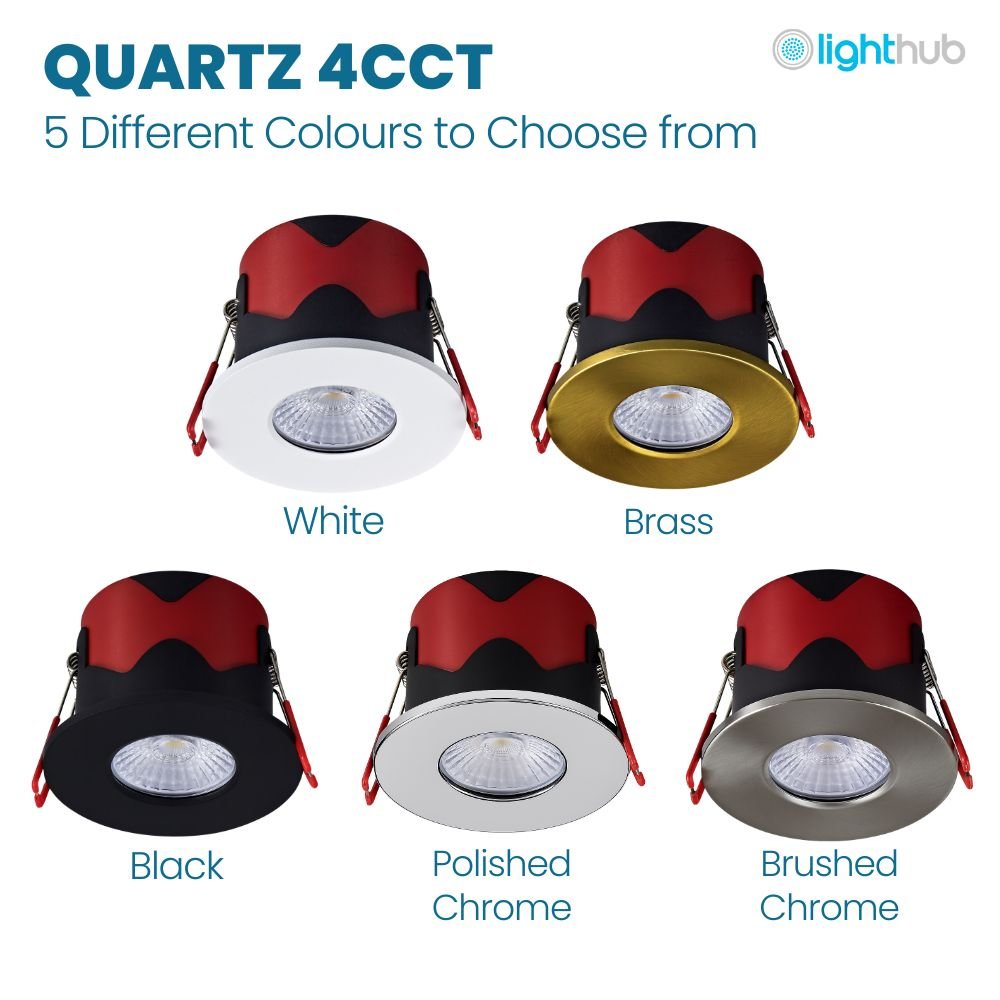 ONYX | Quad - Colour CCT | LED Fire Rated Downlight | Dimmable 7W 750lm | IP65 | Antique Brass - LightHub Direct