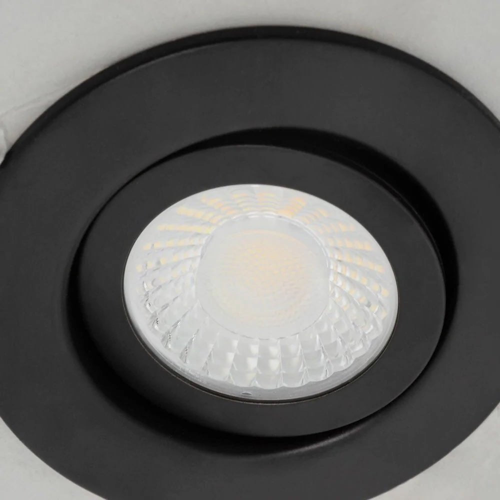 EDEN | Tri - Colour CCT | LED Tilt Adjustable Fire Rated Downlight | Dimmable 7W 700lm | IP65 | Black - LightHub Direct