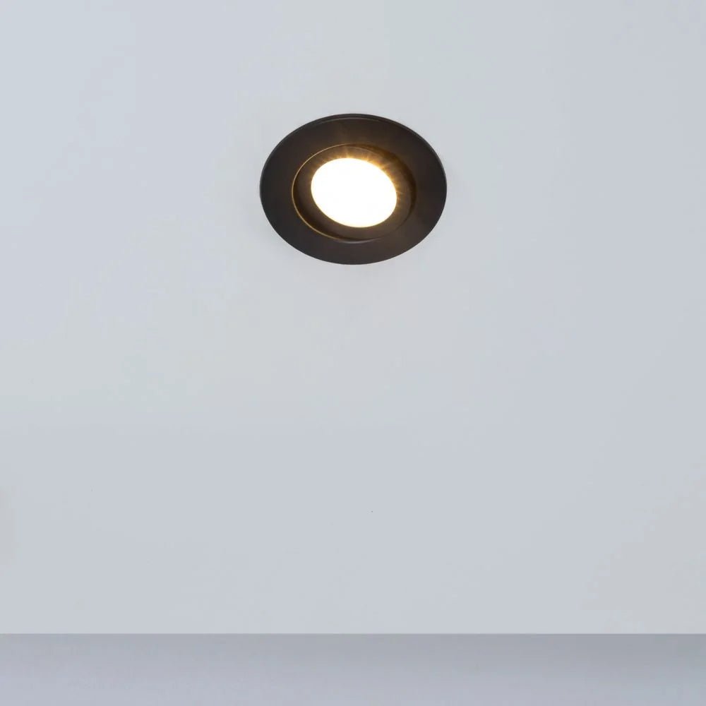 EDEN | Tri - Colour CCT | LED Tilt Adjustable Fire Rated Downlight | Dimmable 7W 700lm | IP65 | Black - LightHub Direct