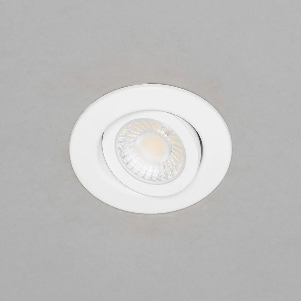 EDEN | Tri - Colour CCT | LED Tilt Adjustable Fire Rated Downlight | Dimmable 7W 700lm | IP65 | White - LightHub Direct