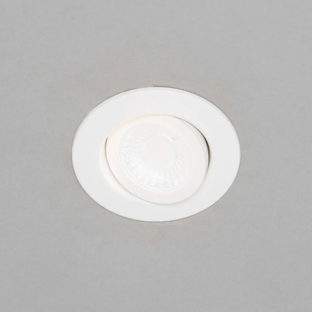 EDEN | Tri - Colour CCT | LED Tilt Adjustable Fire Rated Downlight | Dimmable 7W 700lm | IP65 | White - LightHub Direct