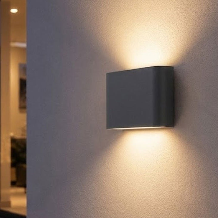 FELIX Up / Down Outdoor Aluminium Garden Porch Wall Light | LED | IP65 | Dark Grey - LightHub Direct