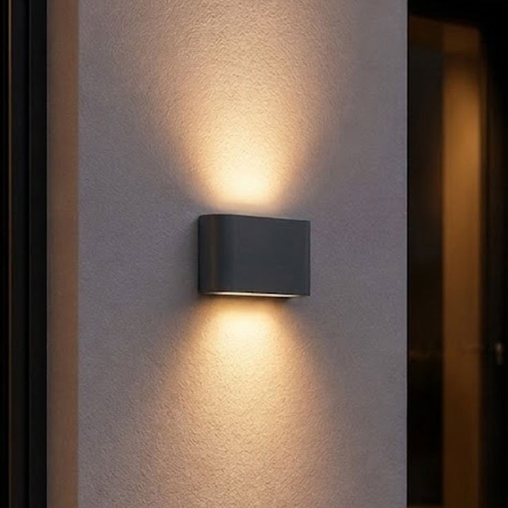 FELIX Up / Down Outdoor Aluminium Garden Porch Wall Light | LED | IP65 | Dark Grey - LightHub Direct