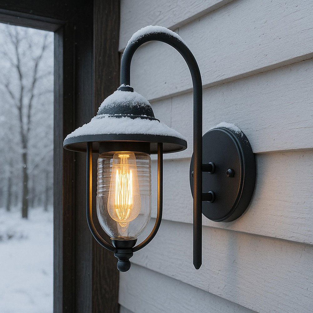 Outdoor Fisherman Vintage Nautical Lantern Wall Porch Light | E27 | IP44 | Black - LightHub Direct