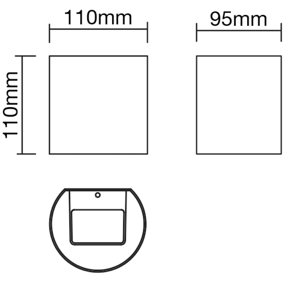 MAUI | Outdoor Curved Cylinder Up Down Wall Light Fitting | 8W LED | 4000K Neutral White | IP54 | Black