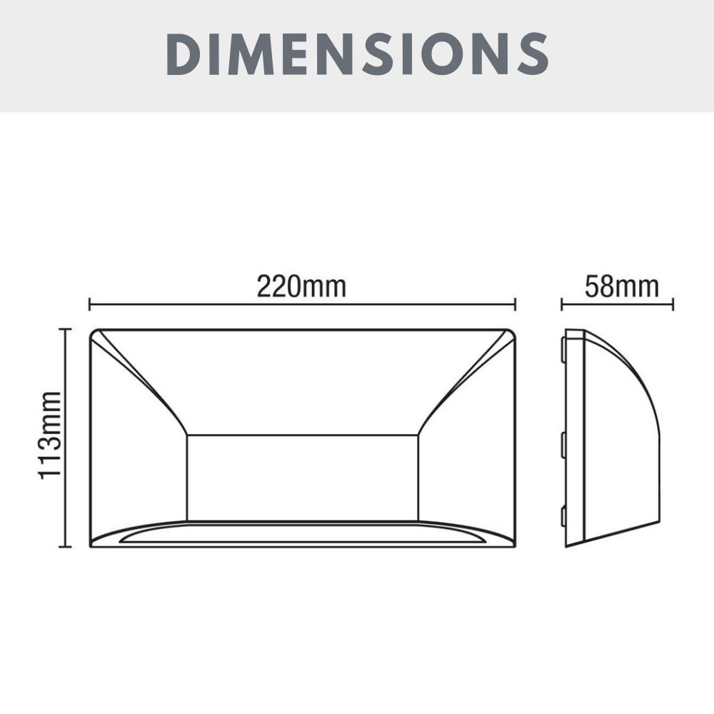 POOLE | Outdoor Curved Down Wall Light Fitting | 5W LED | 4000K Neutral White | IP55 | Black
