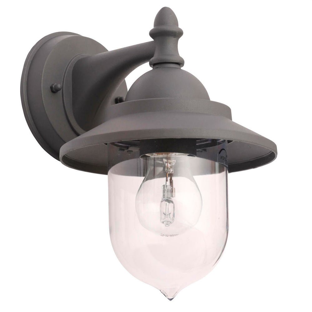 Outdoor Fisherman Vintage Nautical Industrial Lantern Wall Porch Light | E27 | IP44 | Anthracite - LightHub Direct