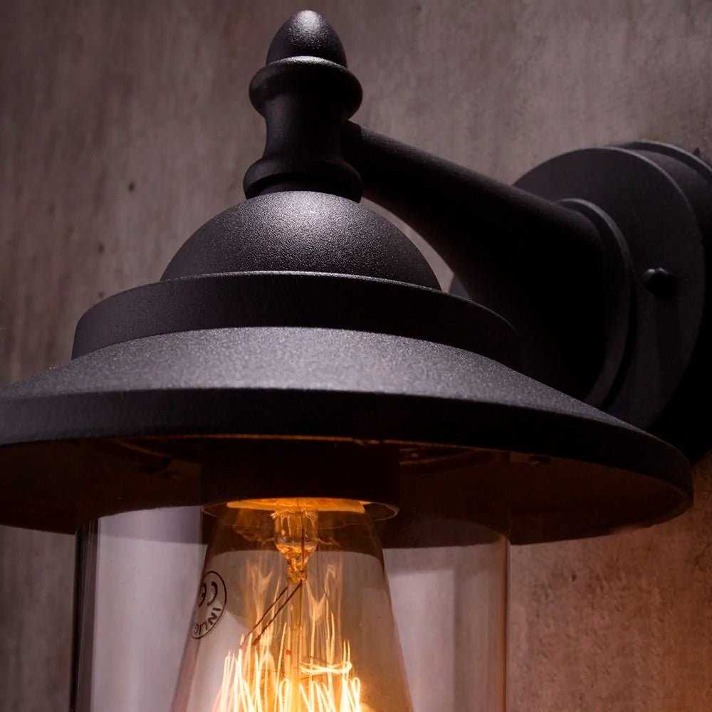 Outdoor Fisherman Vintage Nautical Industrial Lantern Wall Porch Light | E27 | IP44 | Anthracite - LightHub Direct