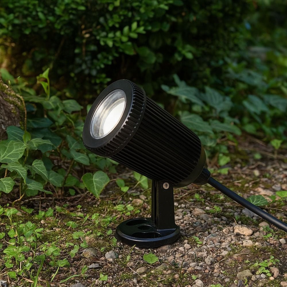 90° Adjustable Outdoor Garden Wall or Spike Ground Spot Light | GU10 | IP65 | Black - LightHub Direct