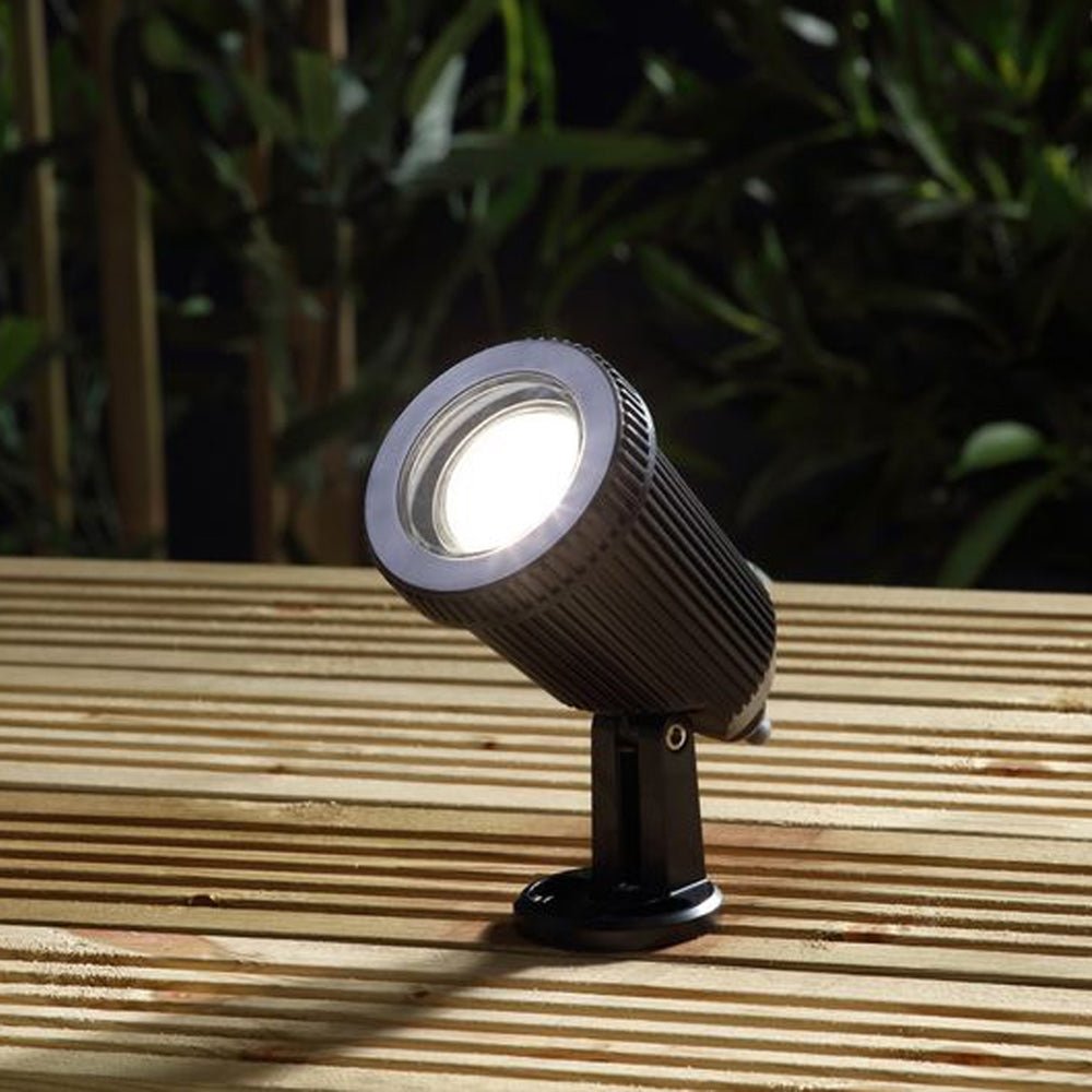 Adjustable Outdoor Garden Wall or Spike Ground Spot Light | GU10 | IP65 | Black - LightHub Direct