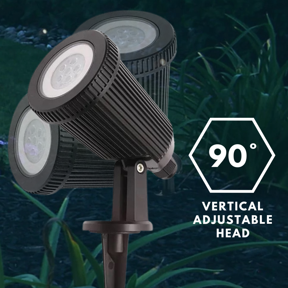 90° Adjustable Outdoor Garden Wall or Spike Ground Spot Light | GU10 | IP65 | Black