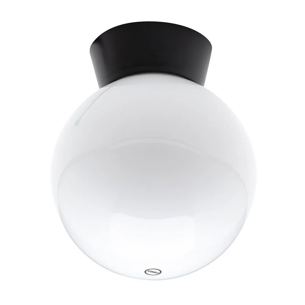 YORK | Outdoor Ceiling Globe Porch Entrance Lantern Light | E27 | IP44 | Black - LightHub Direct