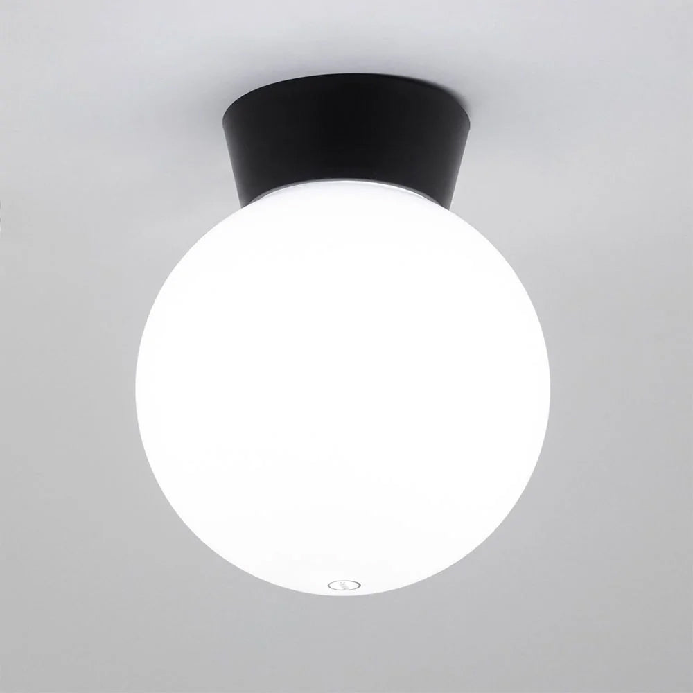 YORK | Outdoor Ceiling Globe Porch Entrance Lantern Light | E27 | IP44 | Black