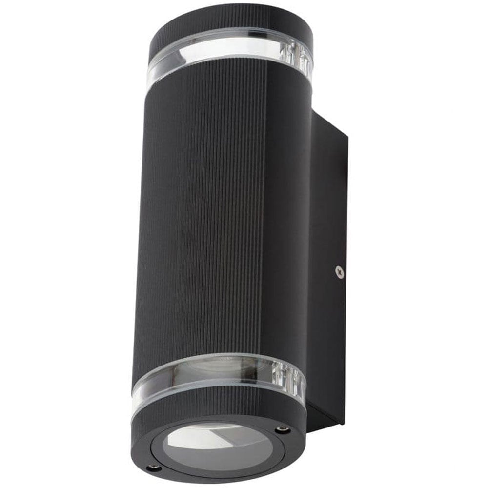 HELIX | Outdoor Porch Up Down Wall Lantern Spot Light | GU10 | IP44 | Black