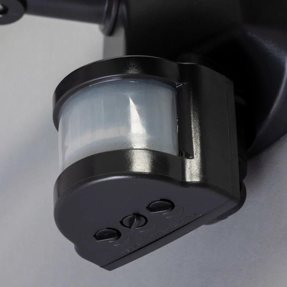 LYNN | LED Outdoor Twin Wall Spot Flood Light | 20W 1250lm | IP65 | Grey | PIR Motion Sensor - LightHub Direct
