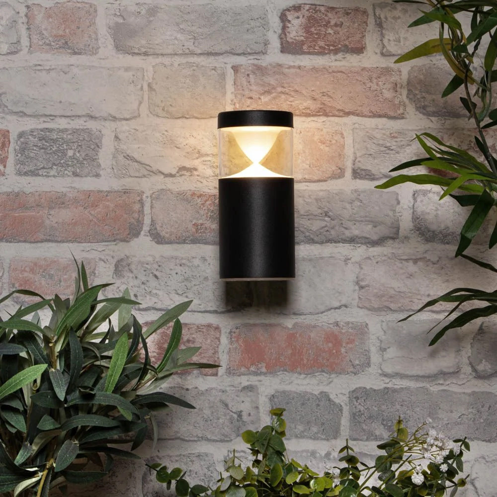 POLLUX | Outdoor Up Wall Lantern Cyclinder Spot Light | LED 4W | IP44 | Black