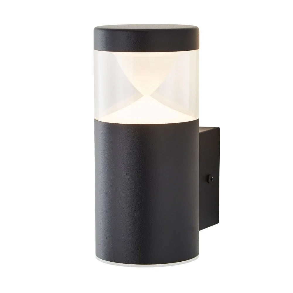 POLLUX | Outdoor Up Wall Lantern Cyclinder Spot Light | LED 4W | IP44 | Black